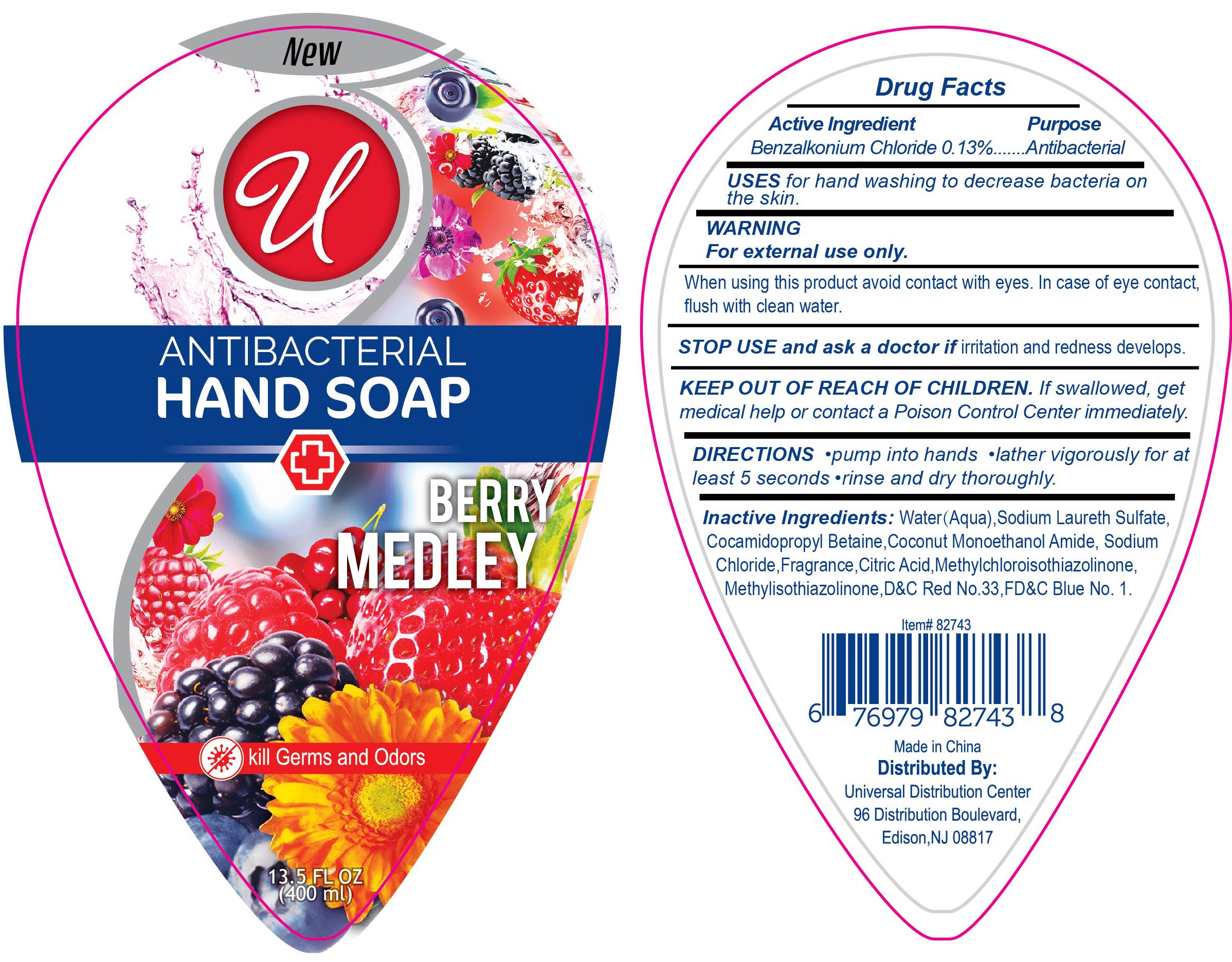 NDC 52000044 Antibacterial Handwash Berry Medley Benzalkonium Chloride